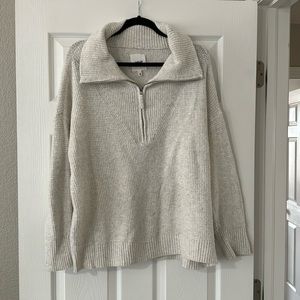 Aerie Waffle Quarter Zip Sweater